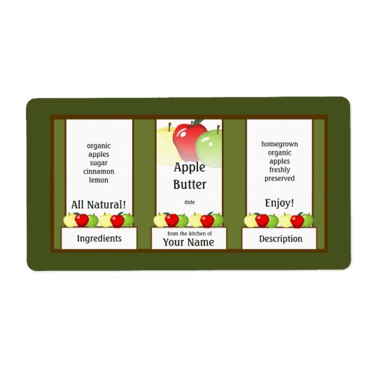 Apple Butter Canning Jar Label (Voorkant)