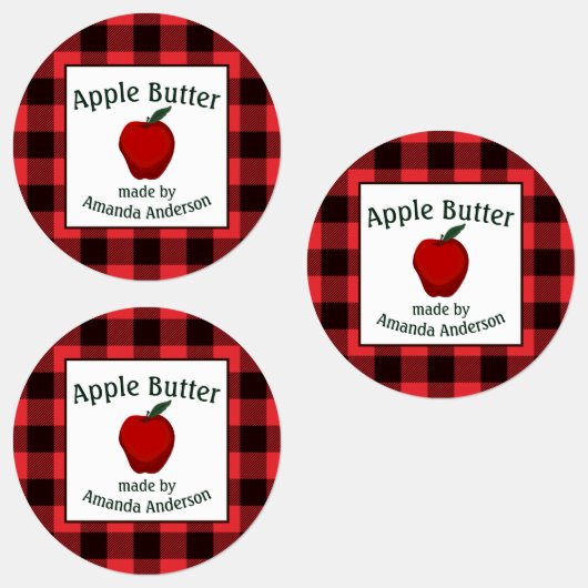 Apple Butter Inblikken Behoudt Plaid C Etiket Labels (Groep)