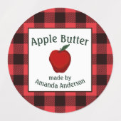 Apple Butter Inblikken Behoudt Plaid C Etiket Labels (Design 2)