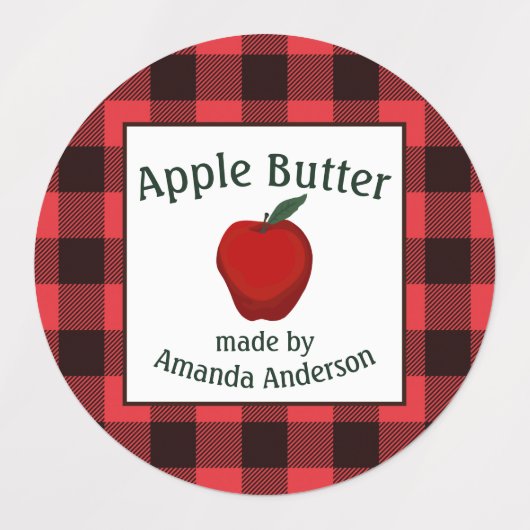 Apple Butter Inblikken Behoudt Plaid C Etiket Labels (Design 1)