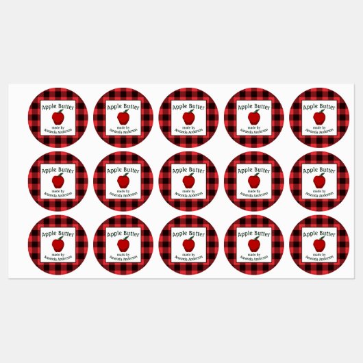 Apple Butter Inblikken Behoudt Plaid C Etiket Labels (Vel)