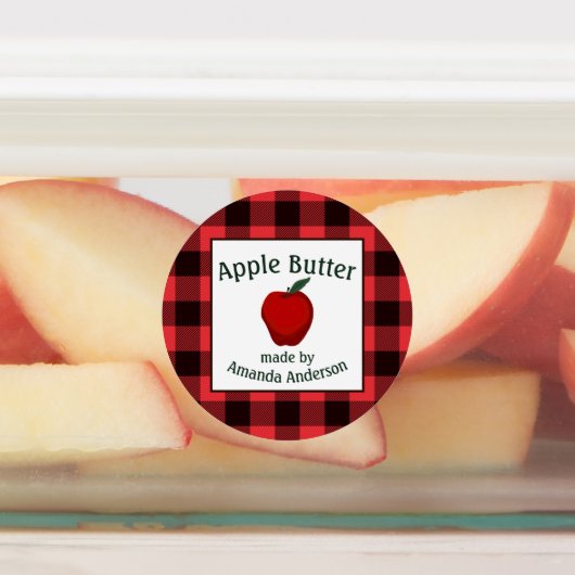 Apple Butter Inblikken Behoudt Plaid C Etiket Labels (Aangebracht)