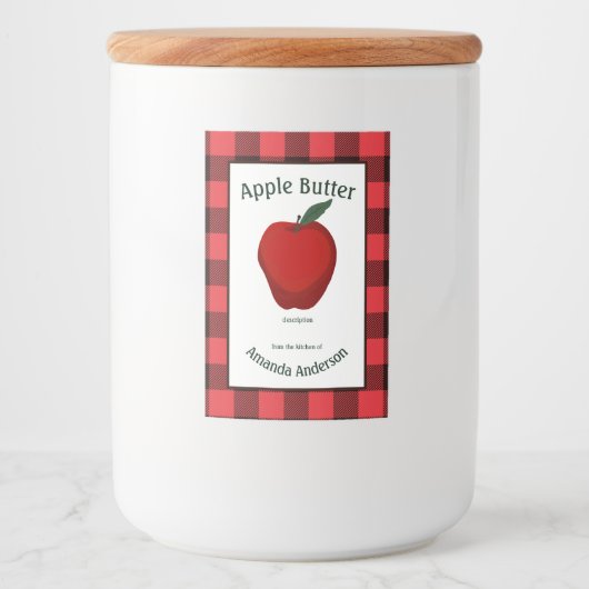 Apple Butter Inblikken Plaid V Voedsel Label Voedselcontainer Etiket (Voorkant)