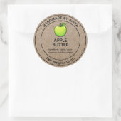 Apple Butter Jam Jelly Jar Label Kraft-papierstijl (Tas)