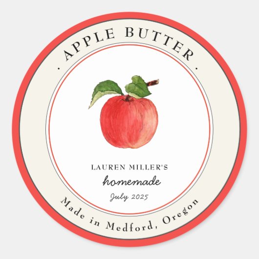 Apple Butter Jar Canning label (Voorkant)