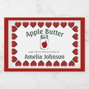 Apple Butter Made with Love Product Label 3"x2" Voedselcontainer Etiket