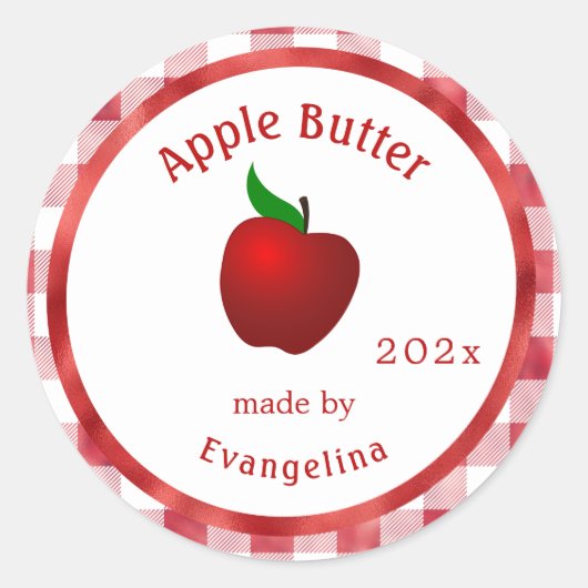  Apple Butter Personalized Canning Ronde Sticker (Voorkant)