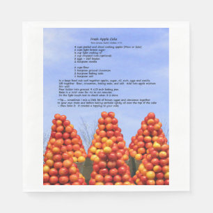 Apple Cake Recipe Paper Napkin Servet