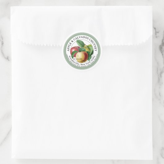 Apple Calvados Chutney Jam Productlabel Ronde Sticker (Tas)