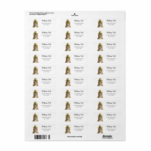 Apple cat Return Address Labels (Full Sheet)