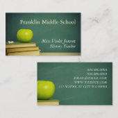 Apple Chalk Board School Teacher Visitekaartje (Voorkant / Achterkant)