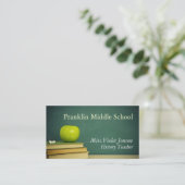 Apple Chalk Board School Teacher Visitekaartje (Staand voorkant)