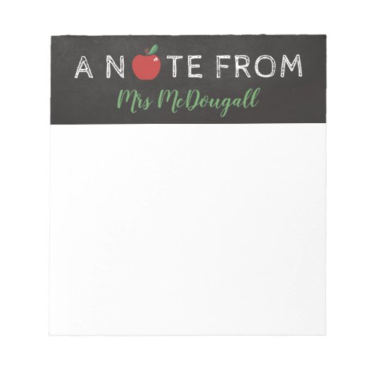 Apple Chalkboard A Note van leraar Notitieblok (Voorkant)