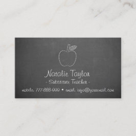 Apple Chalkboard Substitute Visitekaartjes voor le