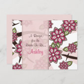 Apple Cherry Blossom Recept Kaart voor de bruid (Voorkant / Achterkant)