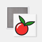 Apple Cherry Red Fruit Cartoon Magneet (Voorkant / Achterkant)