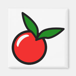 Apple Cherry Red Fruit Cartoon Magneet