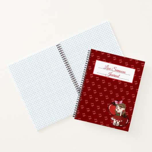 Apple Chibi design Journal Spiral Notebook Notitieboek (Binnen)