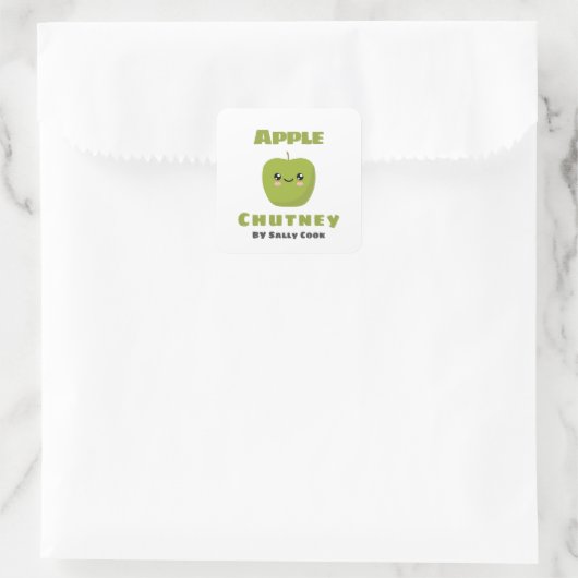 Apple chutney square sticker (Tas)