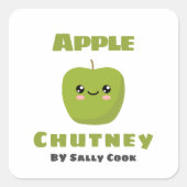 Apple chutney square sticker (Voorkant)