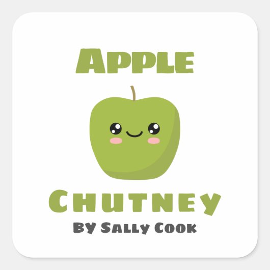 Apple chutney square sticker (Voorkant)