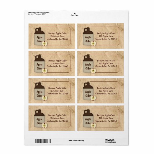 Apple Cider Business Label (Full Sheet)