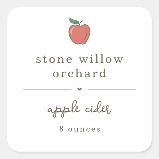 Apple Cider Butter Jelly Jam Labels (Voorkant)