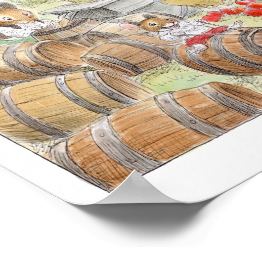 Apple Cider Harvesting Mice Print door Wallace Tri (Hoek)