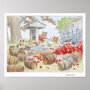 Apple Cider Harvesting Mice Print door Wallace Tri