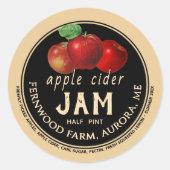 Apple Cider Jam Sauce Jelly Label Kraft Zelfgemaak (Voorkant)