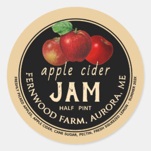 Apple Cider Jam Sauce Jelly Label Kraft Zelfgemaak