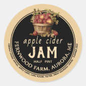Apple Cider Jam Sauce Jelly Label Kraft Zelfgemaak (Voorkant)