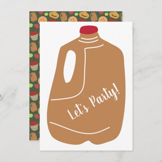 Apple Cider Jug Herfst Patterned Party Kaart (Voorkant / Achterkant)