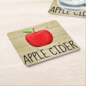Apple Cider Red Apple Kartonnen Onderzetters (Schuin)