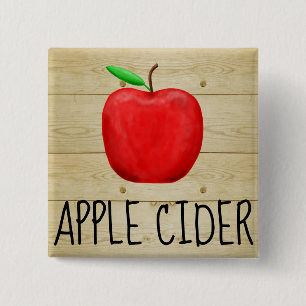 Apple Cider Red Apple Vierkante Button 5,1 Cm