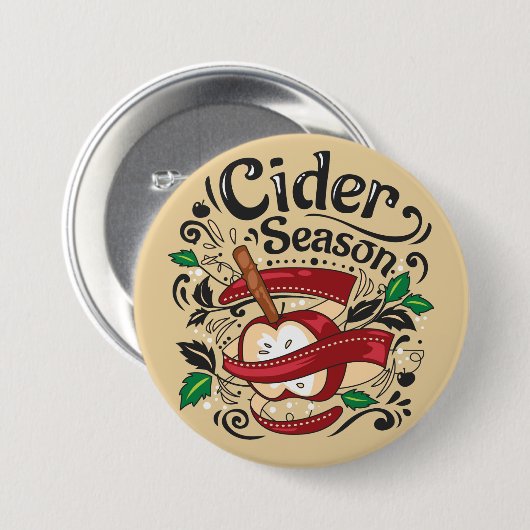 Apple Cider Season, grafische illustratie Ronde Button 7,6 Cm (Voorkant /achterkant)