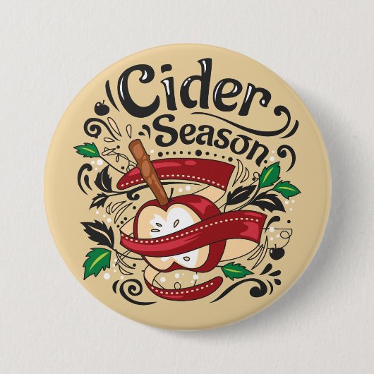 Apple Cider Season, grafische illustratie Ronde Button 7,6 Cm (Voorkant)
