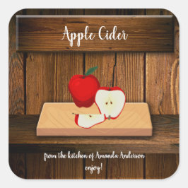 Apple Cider Vierkante Etiket voor Inblikken