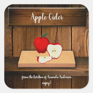 Apple Cider Vierkante Etiket voor Inblikken