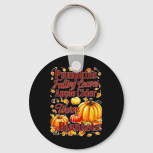 Apple Cider Warme Dekens Verlaat Herfst Halloween  Sleutelhanger