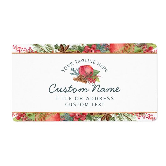 Apple Cinnamon Herfst of Winter Holiday Shop Etiket (Voorkant)