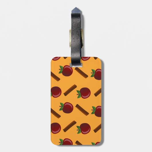 Apple Cinnamon Pattern Bagagelabel (Achterkant verticaal)