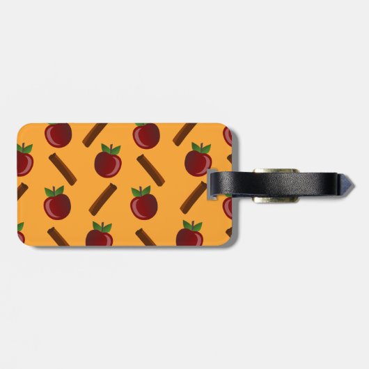 Apple Cinnamon Pattern Bagagelabel (Achterkant horizontaal)