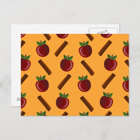 Apple Cinnamon Pattern Briefkaart (Voorkant / Achterkant)