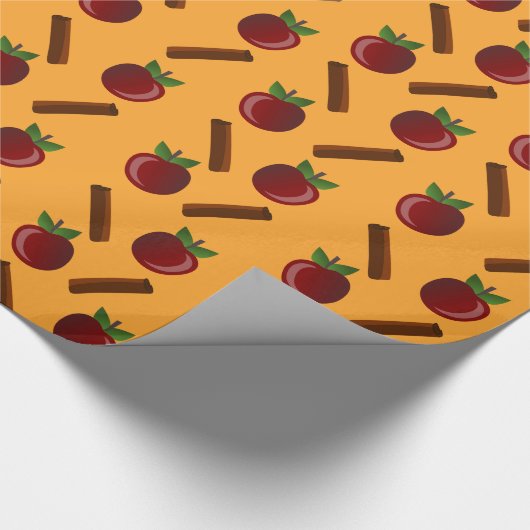 Apple Cinnamon Pattern Cadeaupapier (Hoek)
