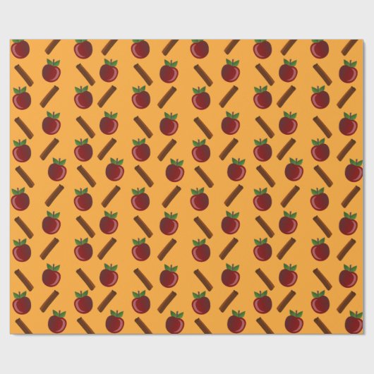 Apple Cinnamon Pattern Cadeaupapier (Vlak)
