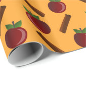 Apple Cinnamon Pattern Cadeaupapier (Rol Hoek)