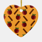 Apple Cinnamon Pattern Keramisch Ornament (Voorkant)