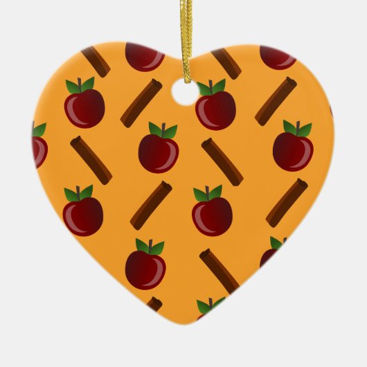 Apple Cinnamon Pattern Keramisch Ornament (Voorkant)