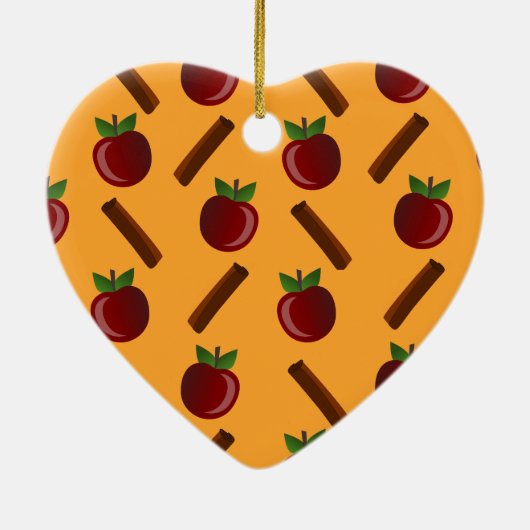Apple Cinnamon Pattern Keramisch Ornament (Achterkant)